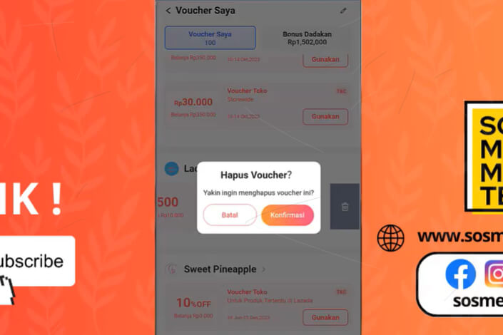 menghapus voucher lazada
